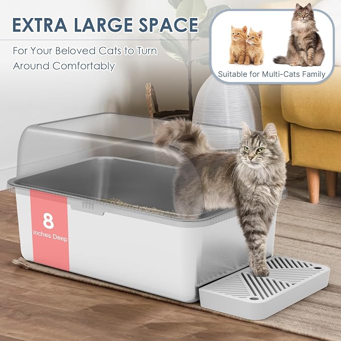 2 Pack 8" Deep Stainless Steel Litter Box - Image 5