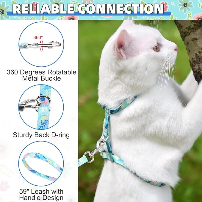 KOOLTAIL Cat Harness and Leash Set, Escape Proof Adjustable Kitten Harness - Image 3