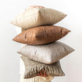 Pack of 4 Neutral Decorative Faux Leather Throw Pillow Covers 18x18 inch by GEGELICA