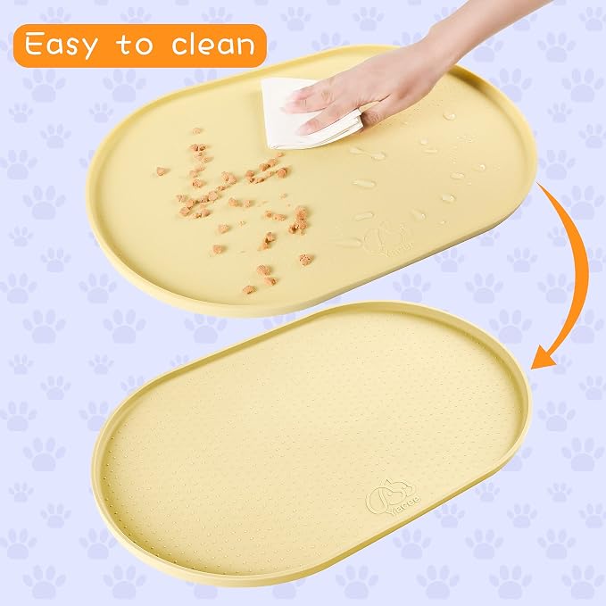 100% Waterproof 1.0" Raised Edge BPA Free Silicone Dog Food Mat, Pet Cat - Image 4
