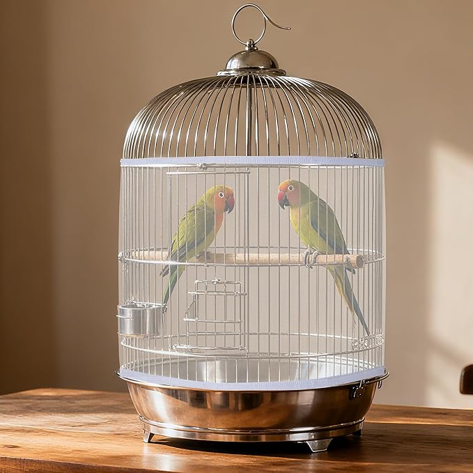 Fengek 2 Pcs Adjustable Bird Cage Cover & Seed Catcher Net - Image 5