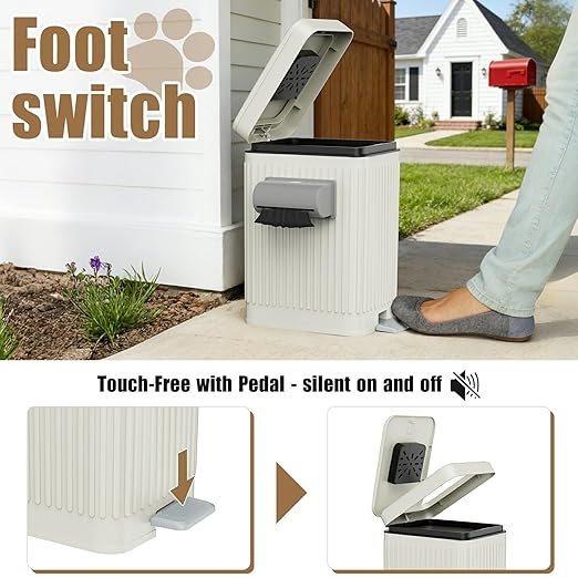 Dog Poop Trash Can for Outside & Indoor, 5L/1.3Gal Small Odor Control Pet Waste - Image 4
