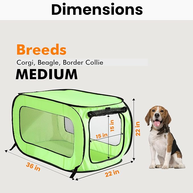 Beatrice Home Fashions Portable, Collapsible, Pop Up Kennel Travel Cat and Dog - Image 2