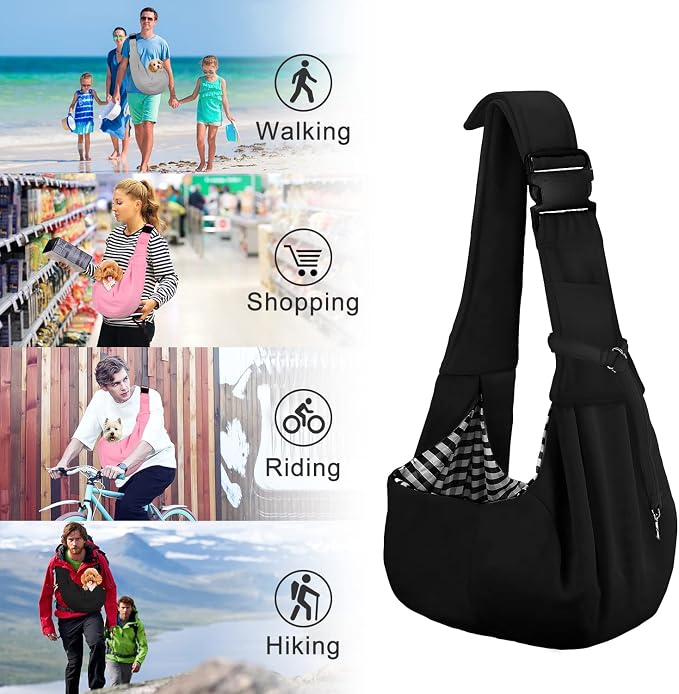 PETLOFT Reversible Dog Cat Sling Carrier, Small Dog Carrier, Adjustable Dog - Image 7