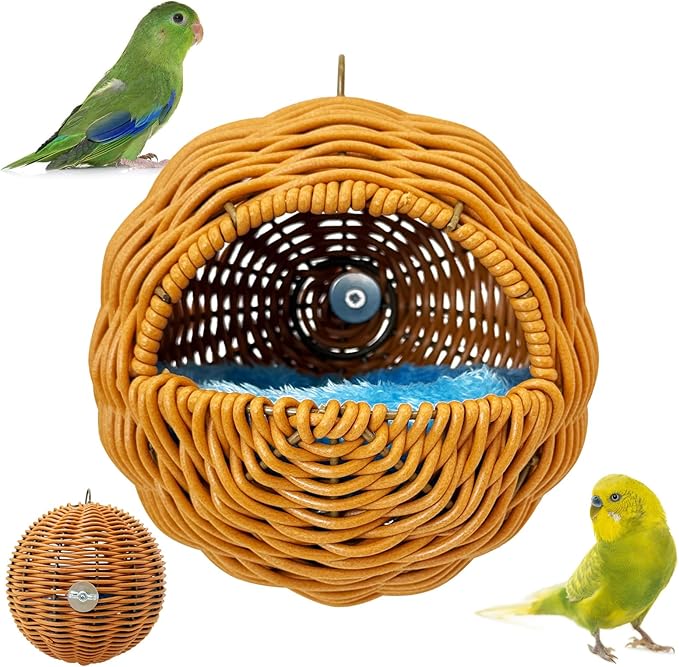 BNOSDM Rattan Bird Nest Parrot Nesting House Parakeet Nesting Soft Lovebird by BNOSDM