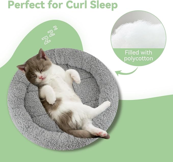 LESYPET Cat Bed for Indoor Cats, Small Pet Bed Curl Sleep Cushion - Image 4