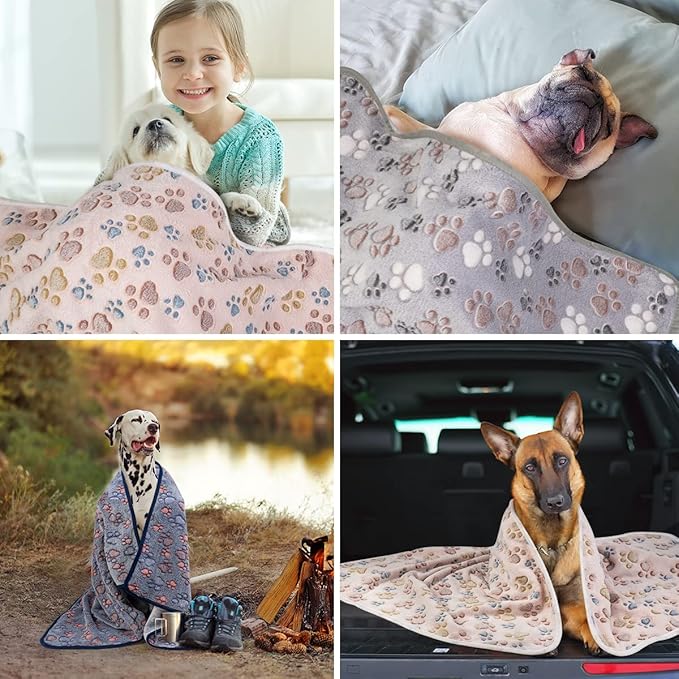 Dono 1 Pack 3 Dog Blankets, Soft Fluffy Fleece Pet Blanket Warm Sleep Mat Paw - Image 6