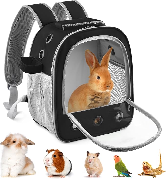 Guinea Pig Carrier Backpack, Portable Rabbit Travel Carring Bag by DBNESS