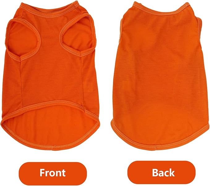 4 Pcs Cat Shirts Solid Color Dog Clothes Summer Sleeveless Pet T Shirts - Image 5