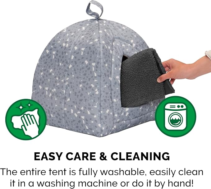 Furhaven Cat Bed Cave for Indoor Cats & Small Dogs, Washable & Foldable w/ - Image 5