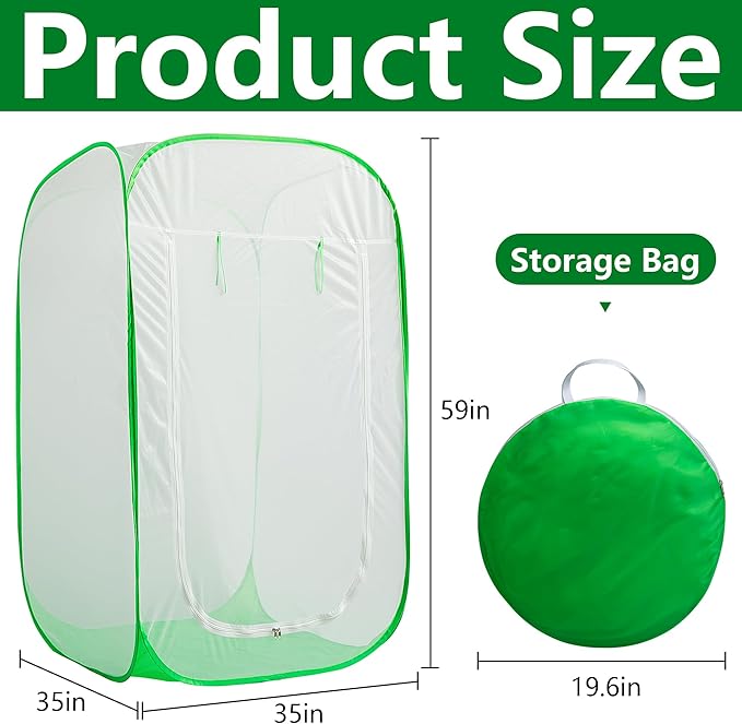 59" x 35" x 35" Pop Up Garden Mesh Plant Cover, Plant Protectors Mesh Plant - Image 2