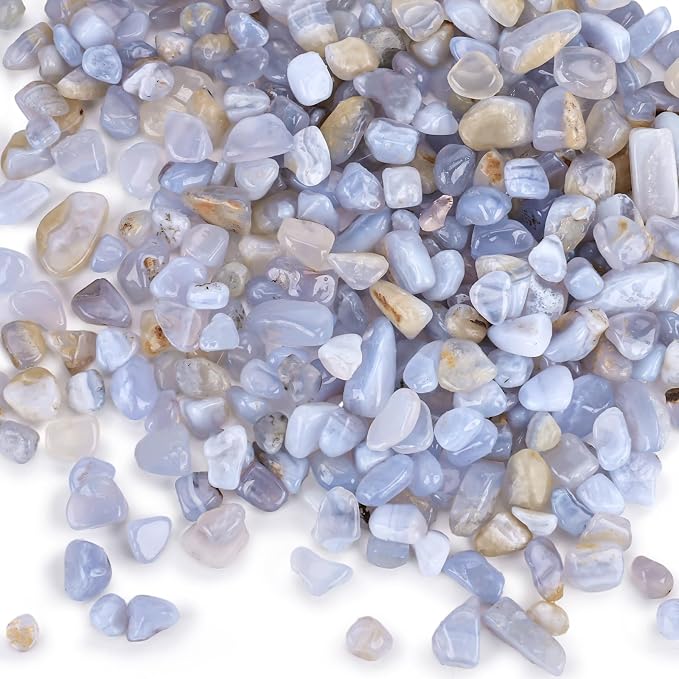 JOHOUSE Succulent Rocks, 1lb Light Blue Polished Pebbles by JOHOUSE