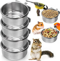 Okllen 4 Pack Bird Feeding Dish Cups, Detachable Stainless Steel Bird Food Bowls by Okllen