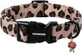 DOGWONG Fall Leopard Dog Collar- Cute Classic Animal Dog Collars Adjustable by DOGWONG