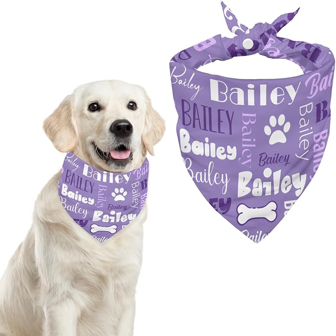 Personalized Dog Bandanas Custom Neckwear Name Button Anti-loosening Dog Scarf - Image 8
