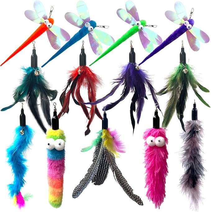 Cat Worm & Dragonfly Teaser Wand Attachments by AcceLeah