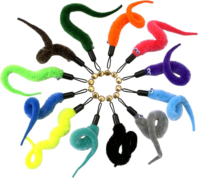 AcceLeah Cat Worm Toy Teaser Wand Replacement, Cat Worms & Dragonfly Refill - Image 6