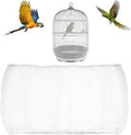 Bird Cage Seed Catcher, Adjustable White Bird Cage Net Birdcage Cover Skirt by Unknown