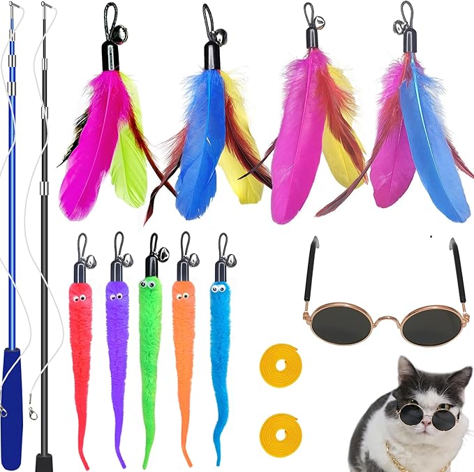 ZPH Cat Toys Interactive for Indoor Cats, Interactive Feather Toy for Teaser by PetsToys