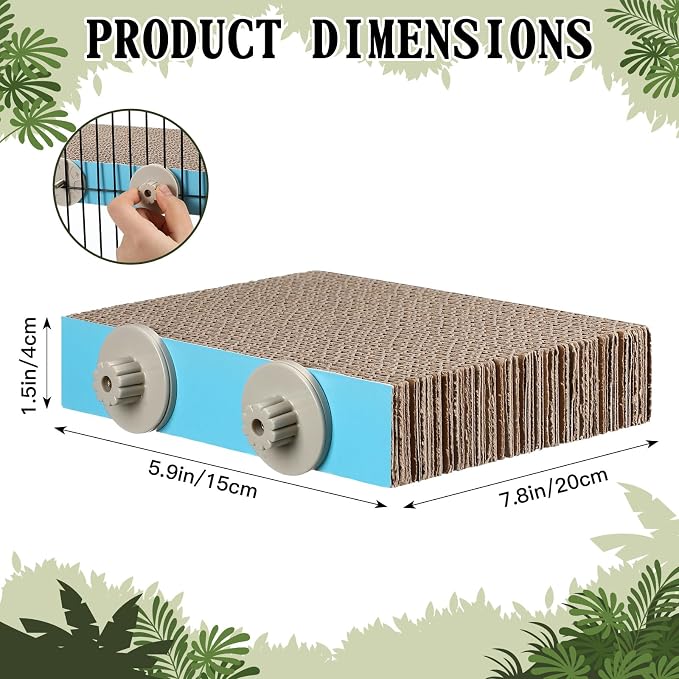 Skyygemm 2 Pieces Parrot Toy Bird Chew Cage Accessories Flat Perch Bird Paw - Image 3