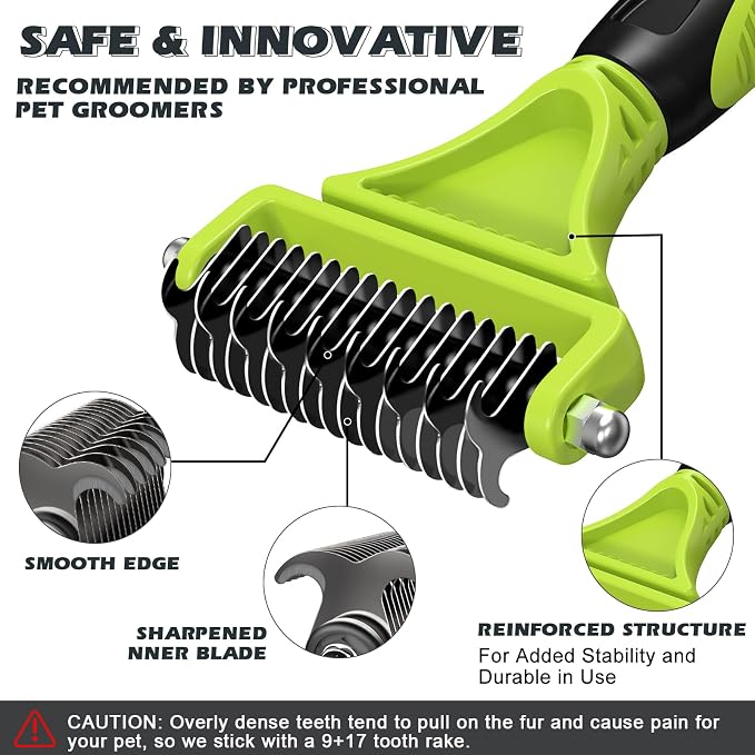 3PCS Pet Grooming Rake & Metal Comb & Flea Comb - Image 2