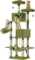 Feandrea Cat Tree, 81.1-Inch Large Cat Tower, 2 Perches, 2 Caves by FeandreabySONGMICSHOME