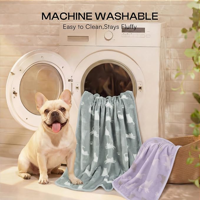 Luciphia 1 Pack 3 Dog Printed Fleece Pet Blankets Washable，Soft Warm Throw - Image 7