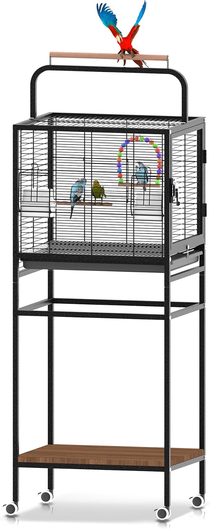 Bird Wrought Iron Cage, Home Style Detachable Travel Birdcage by Unknown