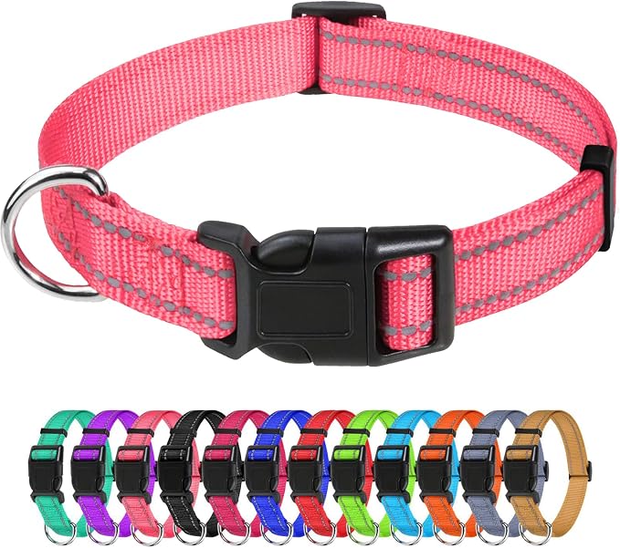 TagME Reflective Nylon Dog Collars, Adjustable Classic Pet Collar by TagME