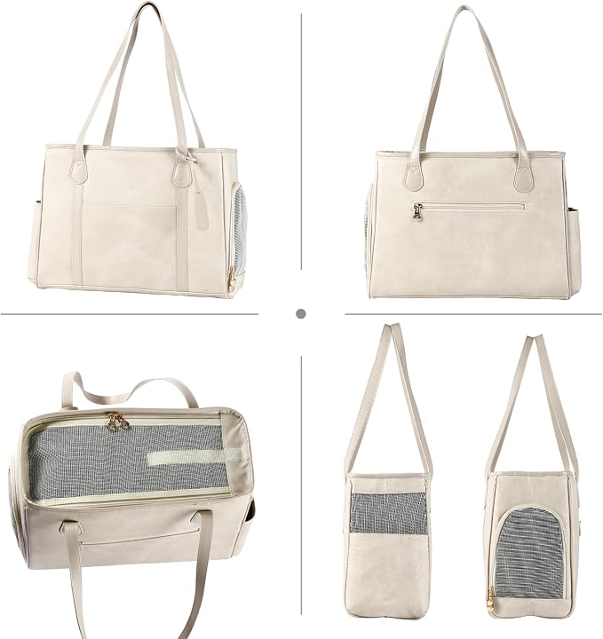 Stylish Dog Purse Carrier, Leather Pet Carrier Bag - Image 3