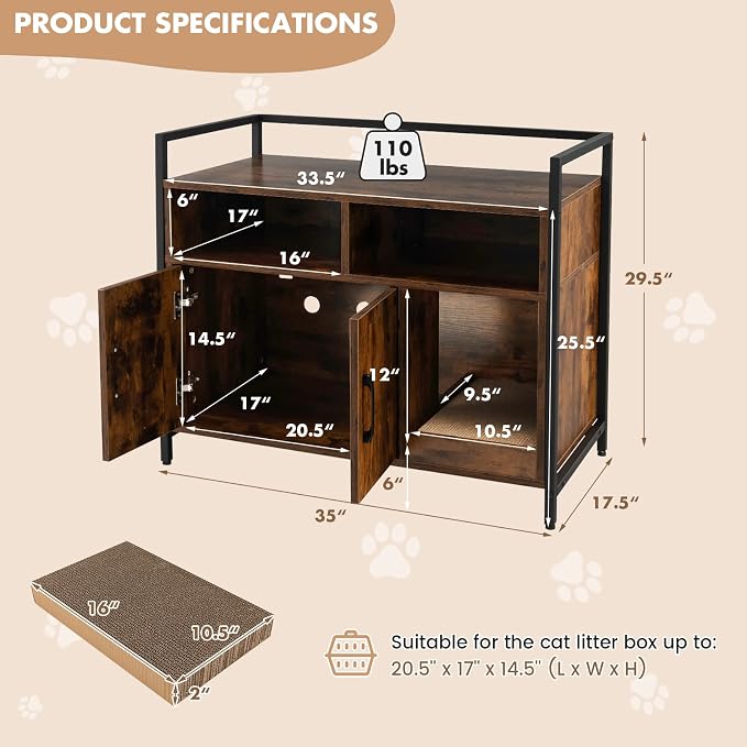 Giantex Cat Litter Box Enclosure - Image 5