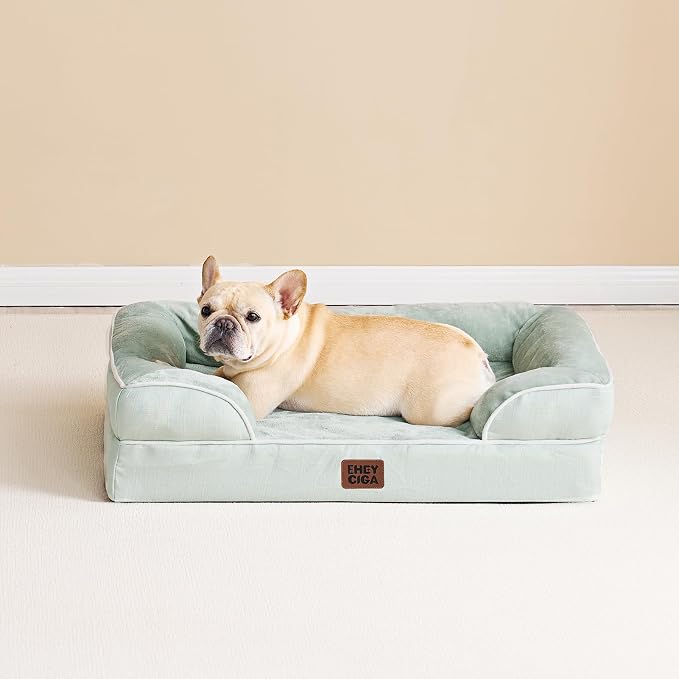 EHEYCIGA Orthopedic Dog Bed for Medium Dogs, Waterproof Memory Foam, Sage Green - Image 8