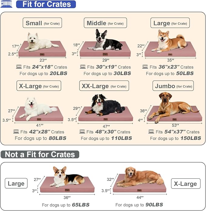 Outdoor Large Washable Dog Bed, Orthopedic Egg Crate Foam Dog Crate Mat - Image 2