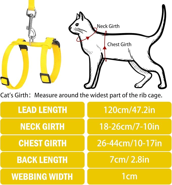 PUPTECK Adjustable Cat Harness and Leash Set Escape Proof Kitten Strap Collar - Image 2