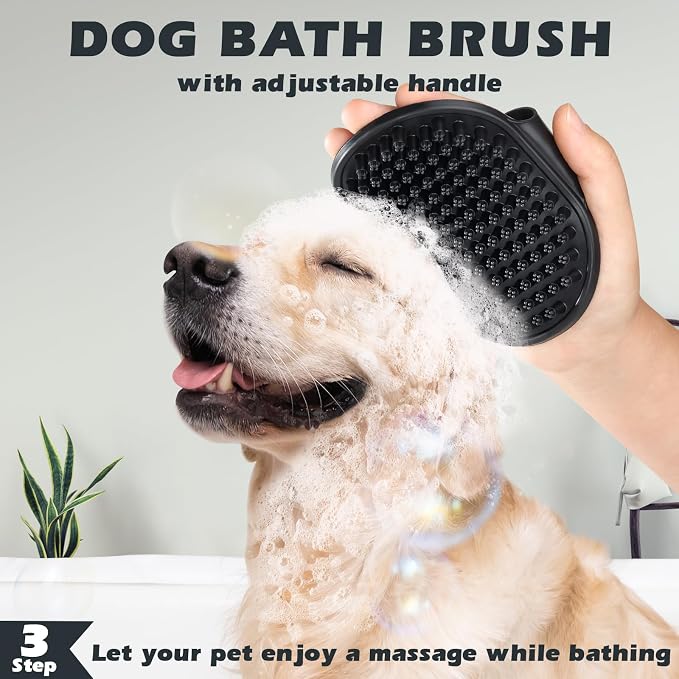 3PCS Self Cleaning Slicker Brush & Pet Grooming Rake & Bath Brush - Image 6
