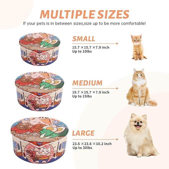 寵幸 Ramen Noodle Dog & Cat Bed, Keep Warm and Super Soft Creative Pet Nest - Image 6