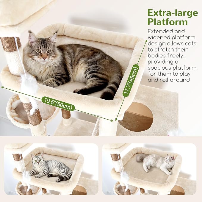 Globlazer Extra Large Cat Tower, 81-inch Tall Cat Tree - Image 3
