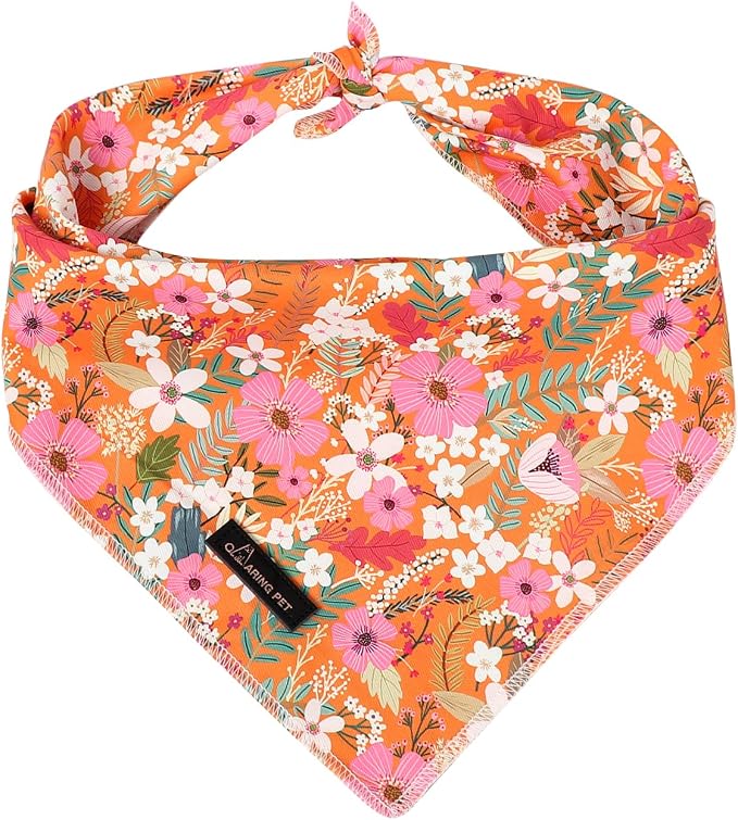 ARING PET Floral Dog Bandanas, Flower Leaf Triangle Scarf by ARINGPET