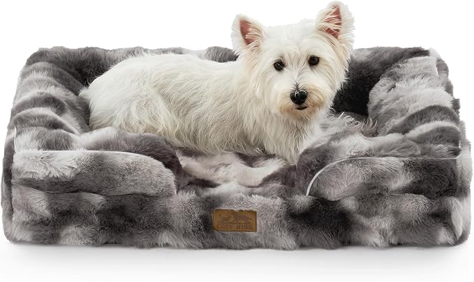 Orthopedic Dog Bed for Medium Small Size Dog, Soft and Warm Faux Fur Sofa for by COZYKISS