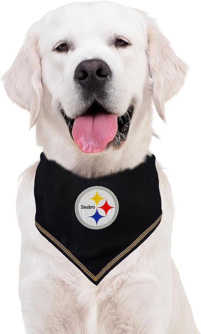 NFL Pittsburgh Steelers TIE Bandana, Large/X-Large. Dog Bandana Scarf Bib - Image 5