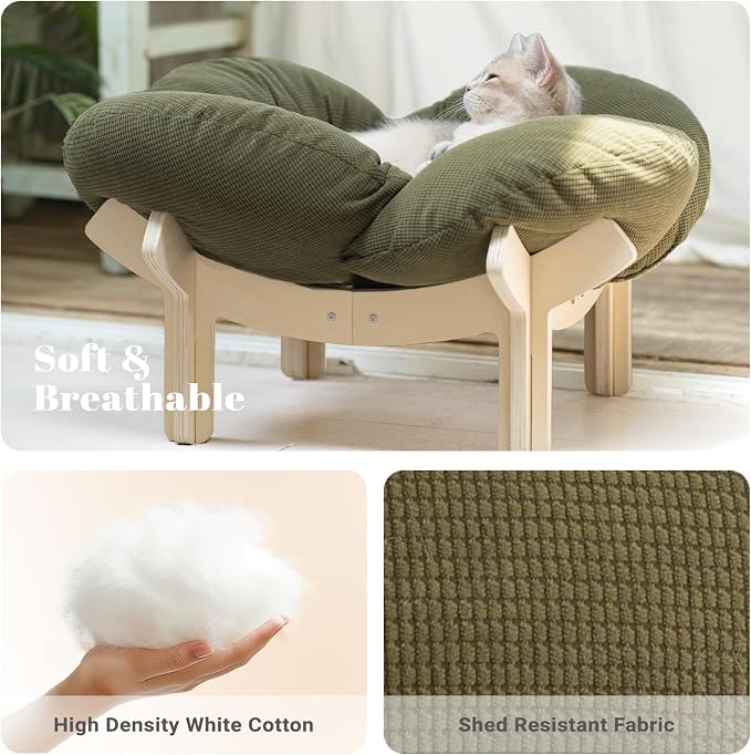 CHEERHOME PETS Elevated Cat Bed Wooden - Image 5