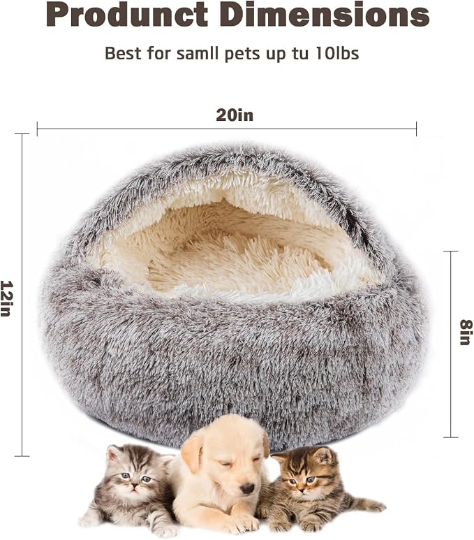Cat Bed for Indoor Cats, Calming Cozy Cave - Image 2