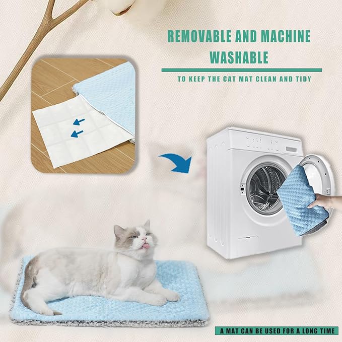 Two Uses'Cat Mat, Self Warming&Cooling Cat Mat.18 * 24in-Cooling Cat - Image 7
