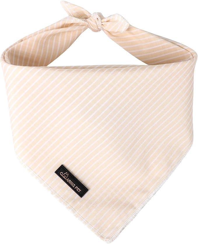 ARING PET Summer Dog Bandana-Cute Khaki Dog Bandanas, Comfortable Pet Scarf by ARINGPET