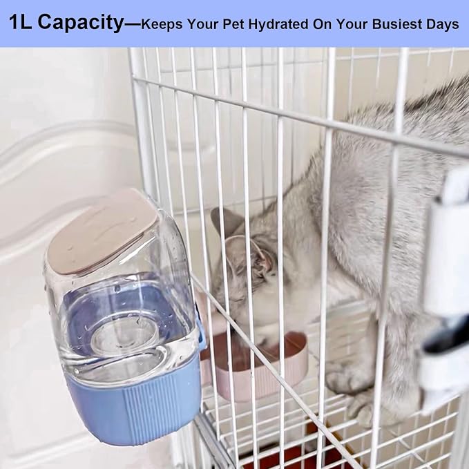 35oz Rabbit Water Bottle, Pet Hanging Automatic Water Dispenser - Image 2
