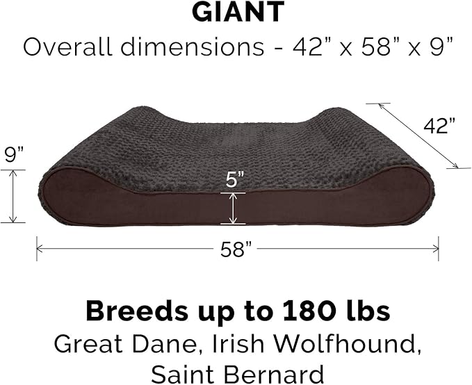 Furhaven Replacement Dog Bed Cover Ultra Plush Faux Fur & Suede Contour Luxe - Image 3