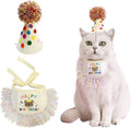 Cat Birthday Bandana Scarf and Party Hat Cute Tassels Bib Scarf and Birthday by ROHOME
