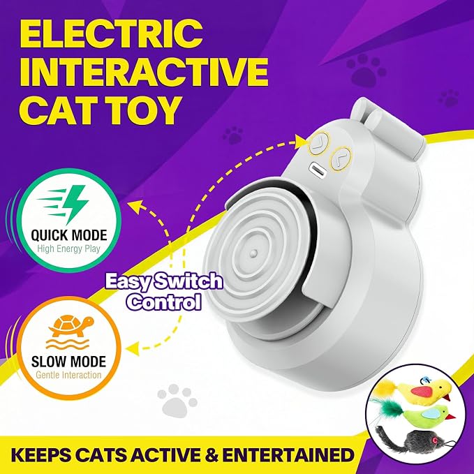 Interactive Cat Toys for Indoor Cats: Automatic Electric Flying Bird Feather & - Image 4