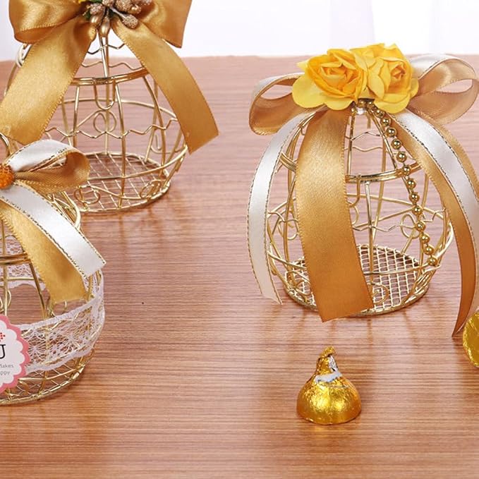 Beaupretty 6pcs Birdcage Shape Tinplate Candy Box Elegant Wedding Favor - Image 5