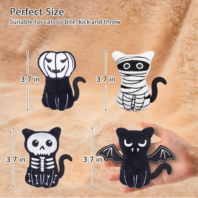 Retro Shaw Cat Toys 4Pcs, Catnip Toys - Image 5